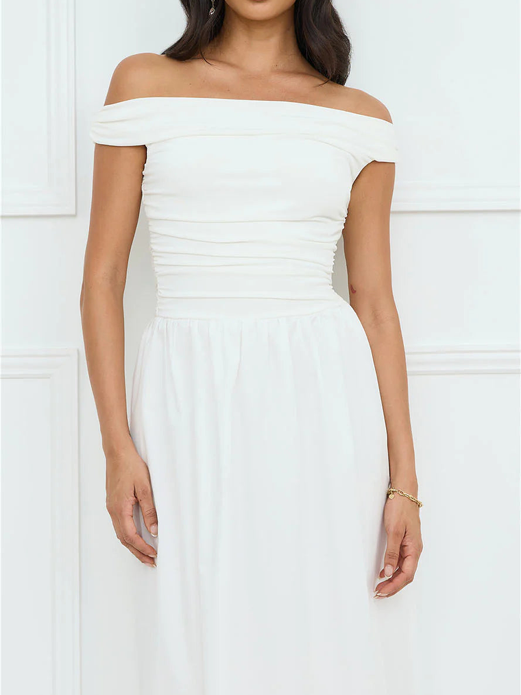 Camellia Charm Off Shoulder Maxi Dress 3