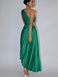 Brooklynn One-Shoulder Accordion Pleat Dress Kelly Green - thumbnail 2