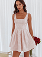 Belle Enchante Jacquard Mini Dress Pink - thumbnail 5
