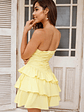 Attention Snatch Mini Dress Yellow - thumbnail 2