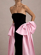 Attention | Black Strapless Maxi Dress With Pink Satin Bows - thumbnail 3
