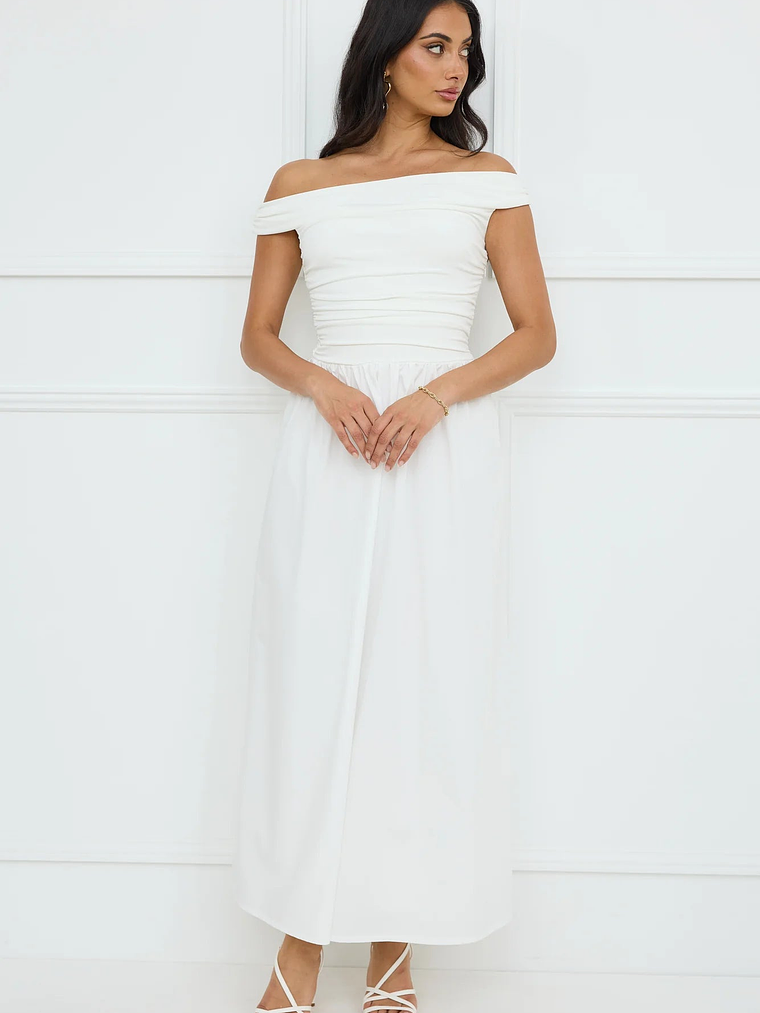 Camellia Charm Off Shoulder Maxi Dress 11