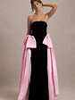 Attention | Black Strapless Maxi Dress With Pink Satin Bows - thumbnail 4