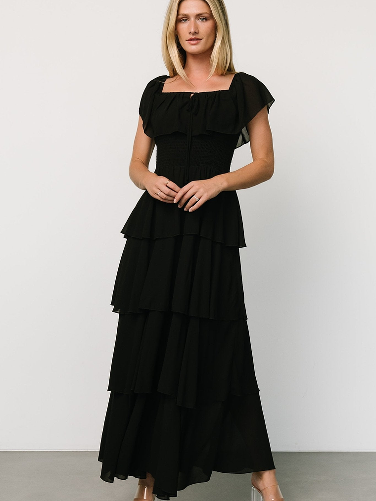 Carina Off Shoulder Maxi Dress | Black 2