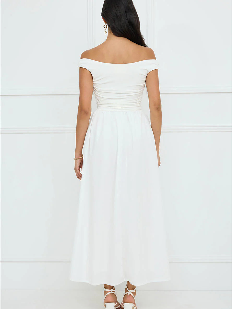 Camellia Charm Off Shoulder Maxi Dress 12