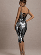 Azure | Silver Sequin Strappy Midi Dress - thumbnail 2