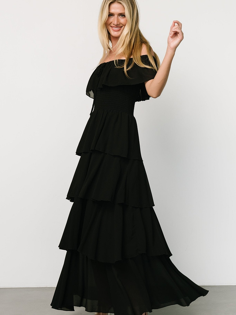 Carina Off Shoulder Maxi Dress | Black 4