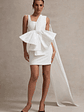 Brulee | Cream Scoop-Neck Sash Mini Dress With Bow - thumbnail 5