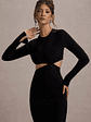 Attina | Black Long-Sleeve Twisted Cut-Out Maxi Dress - thumbnail 4