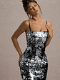 Azure | Silver Sequin Strappy Midi Dress - thumbnail 3