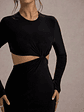 Attina | Black Long-Sleeve Twisted Cut-Out Maxi Dress - thumbnail 5