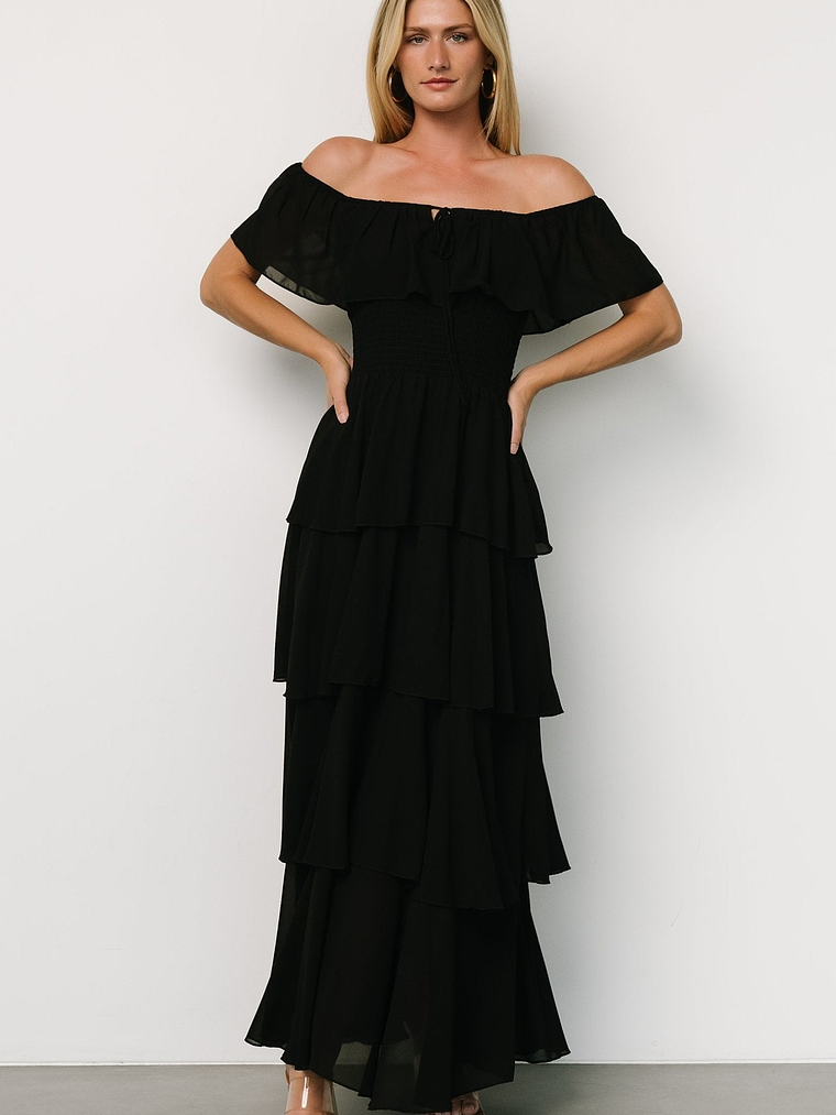 Carina Off Shoulder Maxi Dress | Black 6