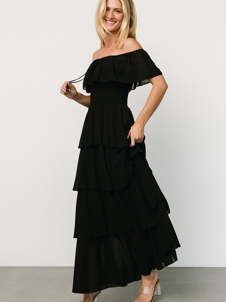 Carina Off Shoulder Maxi Dress | Black 7