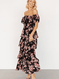 Carina Off Shoulder Maxi Dress | Black + Mauve Floral - thumbnail 3