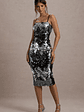 Azure | Silver Sequin Strappy Midi Dress - thumbnail 5