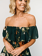 Carina Off Shoulder Maxi Dress | Deep Topaz Floral - thumbnail 2