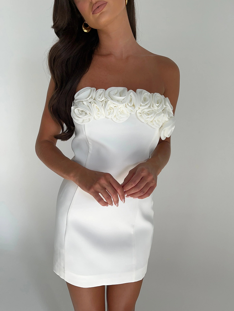 Brooks Rose Mini Dress - White 9