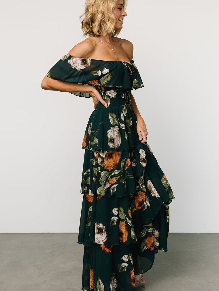 Carina Off Shoulder Maxi Dress | Deep Topaz Floral 5