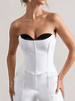 Aubriella | White Strapless Lace-Up Corset Top - thumbnail 3