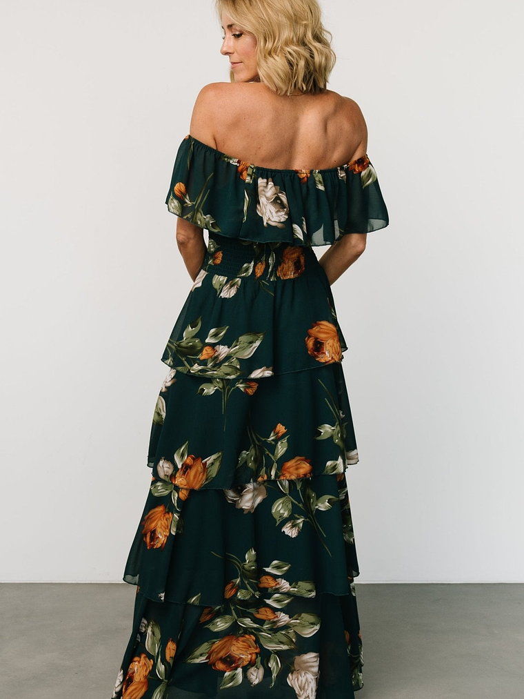 Carina Off Shoulder Maxi Dress | Deep Topaz Floral 6