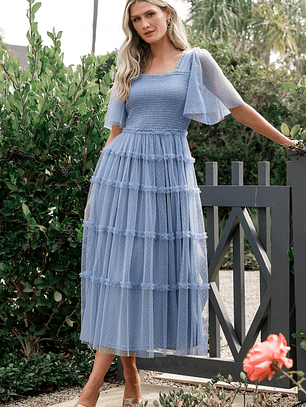 Bexley Tulle Dress | Dusty Blue