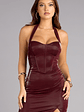 Breanna Faux Leather Corset Formal Dress - thumbnail 4