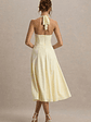 Auburn | Pale Lemon Halter-Neck Midi Dress - thumbnail 2
