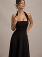 Auburn | Black Halter Skater Midi Dress - thumbnail 3