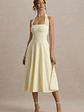 Auburn | Pale Lemon Halter-Neck Midi Dress - thumbnail 4