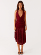 Burnout Midi Dress - Maroon - thumbnail 2