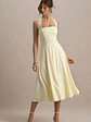 Auburn | Pale Lemon Halter-Neck Midi Dress - thumbnail 5