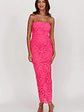 Bia Strapless Lace Embroidered Maxi Dress Hot Pink - thumbnail 5
