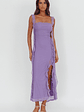Blushing Ruffle Trim Maxi Dress Lilac - thumbnail 1