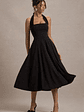Auburn | Black Halter Skater Midi Dress - thumbnail 6