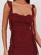 Blushing Ruffle Trim Maxi Dress Wine - thumbnail 3