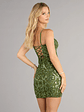 Bianca Sequin Lace-Up Bodycon Mini Dress - thumbnail 6