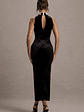 Audrine | Black Velvet Embellished High-Neck Maxi Dress - thumbnail 2