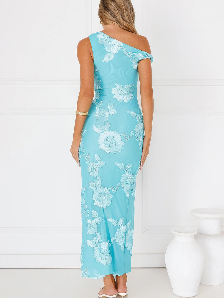 Billions Off Shoulder Mesh Maxi Dress 3