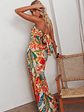 Bird Of Paradise Tied Cowl Back Maxi Dress Botanical - thumbnail 2