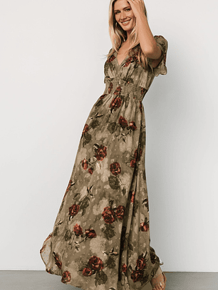 Birdie Maxi Dress | Olive Floral