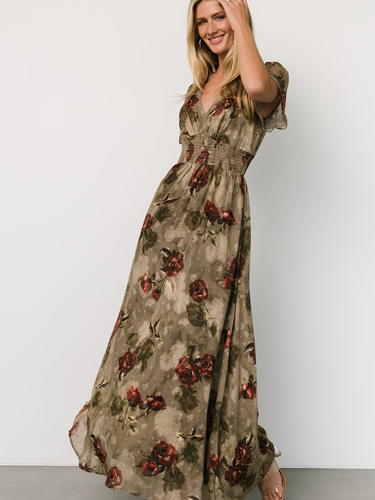 Birdie Maxi Dress | Olive Floral 1