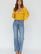 Boardwalk Bell Sleeve Crop Top Spotty Mustard - thumbnail 7