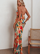 Bird Of Paradise Tied Cowl Back Maxi Dress Botanical - thumbnail 3