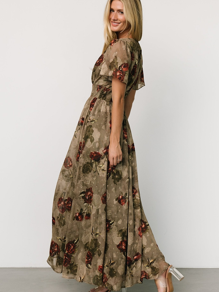 Birdie Maxi Dress | Olive Floral 3