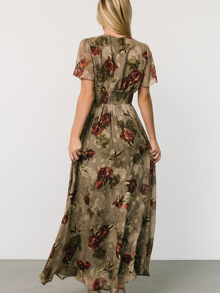 Birdie Maxi Dress | Olive Floral 4