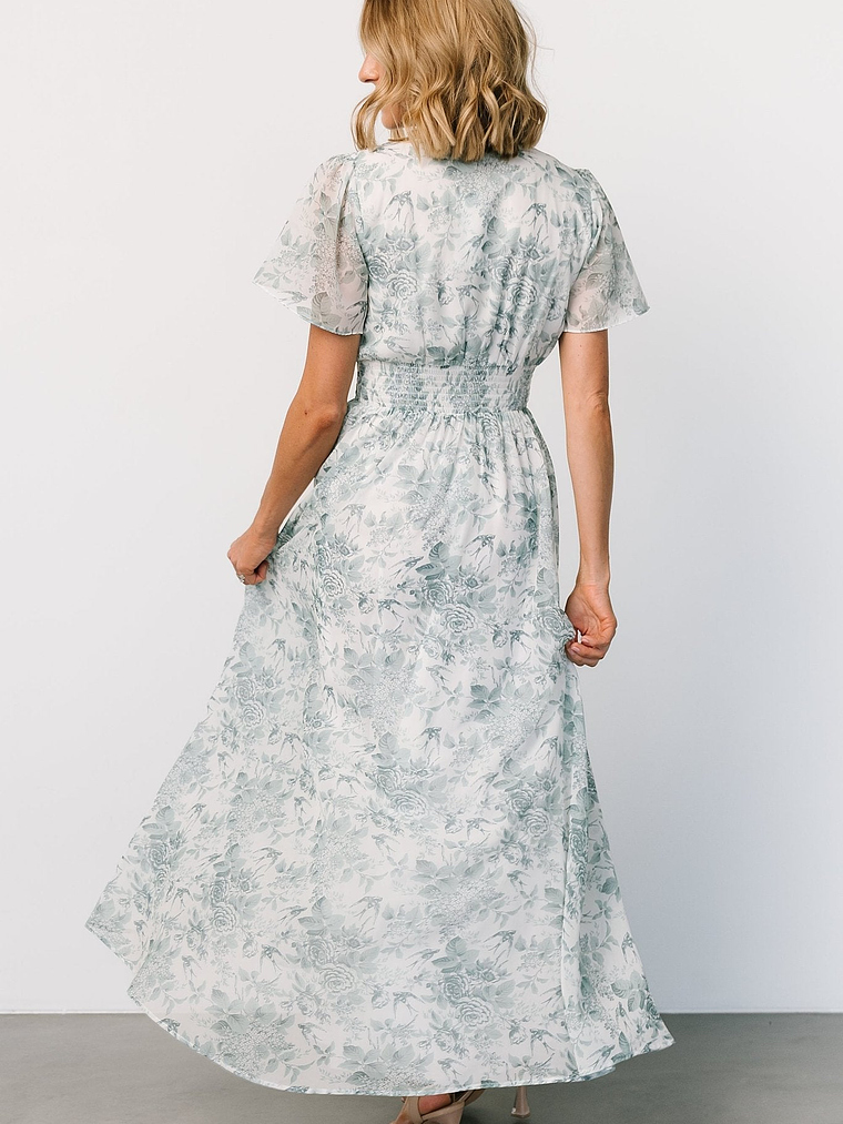 Birdie Maxi Dress | White + Sage Floral 4