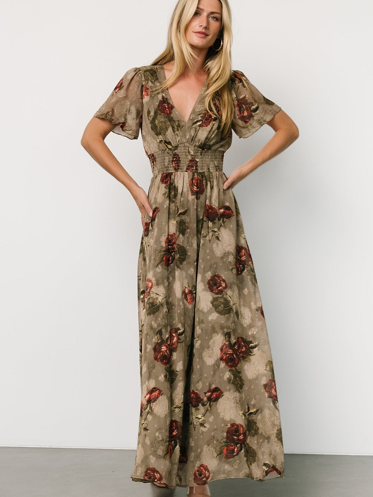 Birdie Maxi Dress | Olive Floral 6