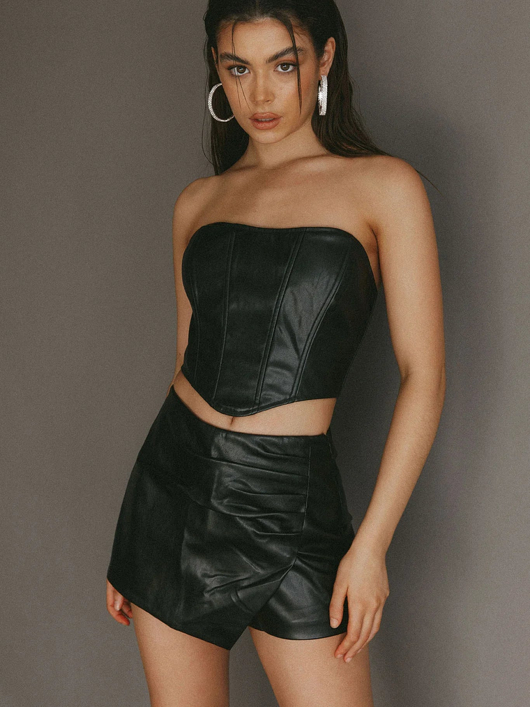 Audra Wrap Look Skort Black 13