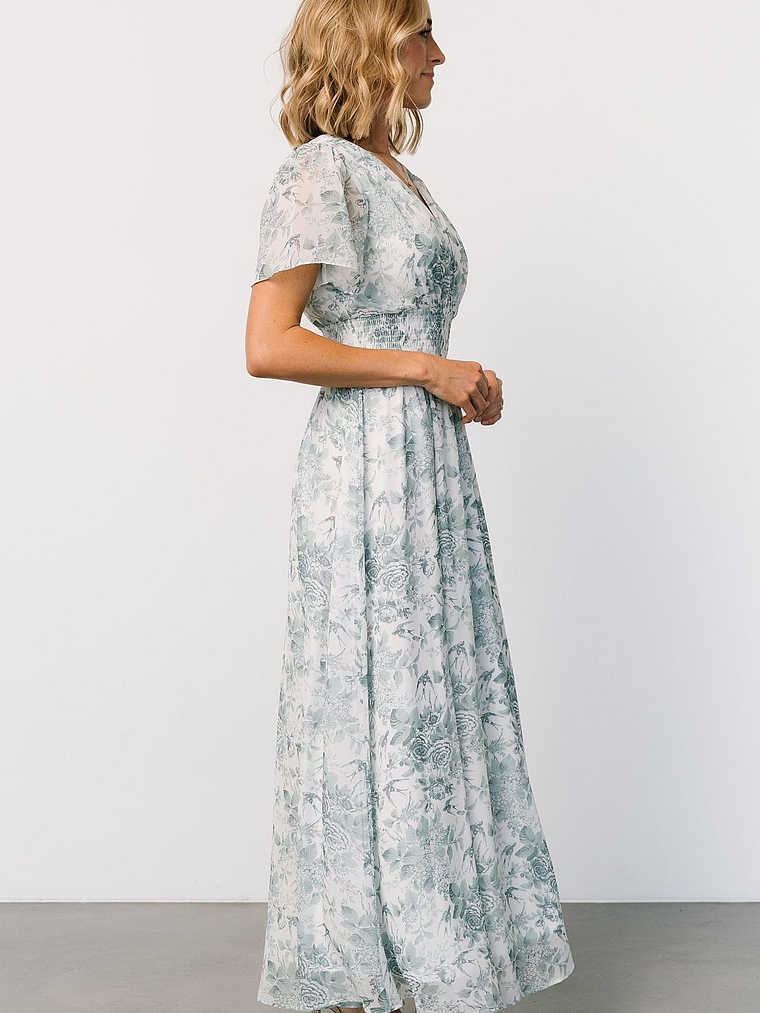 Birdie Maxi Dress | White + Sage Floral 6