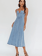 Catch My Drift A-Line Midi Dress Denim Blue - thumbnail 3